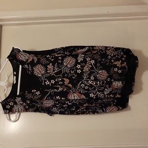 XL Black Floral Sleeveless Tank Reitmans